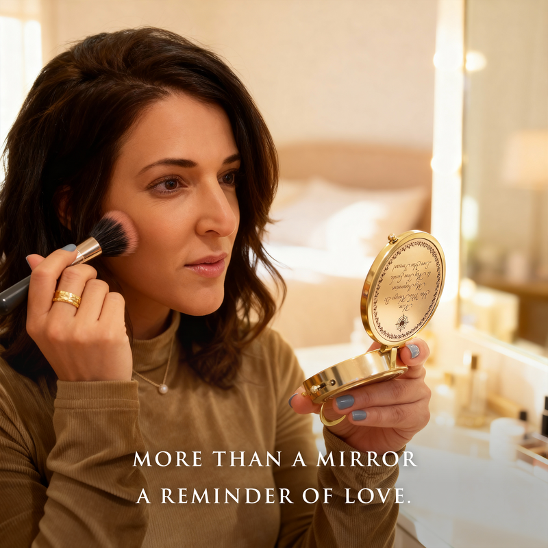 Mom's Compass Gold Makeup Mirror - Gifts for Mom from Daughter or Son - Birthday, Mothers Day, Sentimental & Meaningful Gift Idea