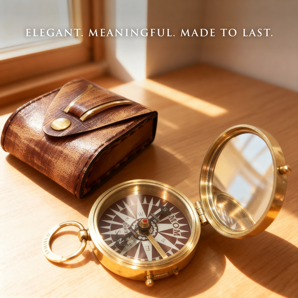 Mom's Compass Gold Makeup Mirror - Gifts for Mom from Daughter or Son - Birthday, Mothers Day, Sentimental & Meaningful Gift Idea