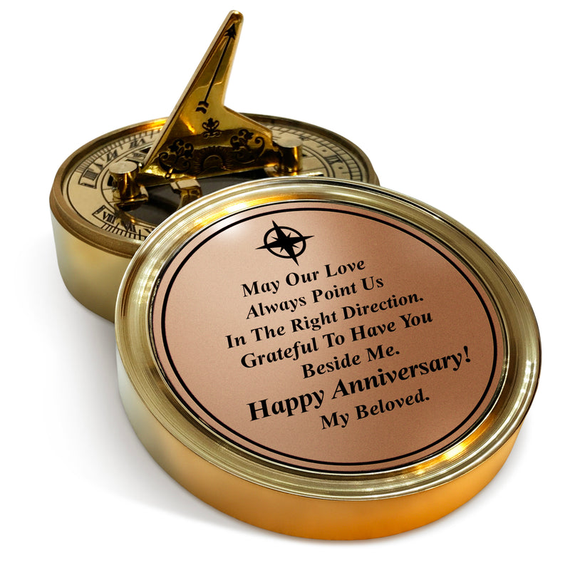 OakiWay Anniversary Sundial Compass - Amazing Anniversary Gift For Your Spouse