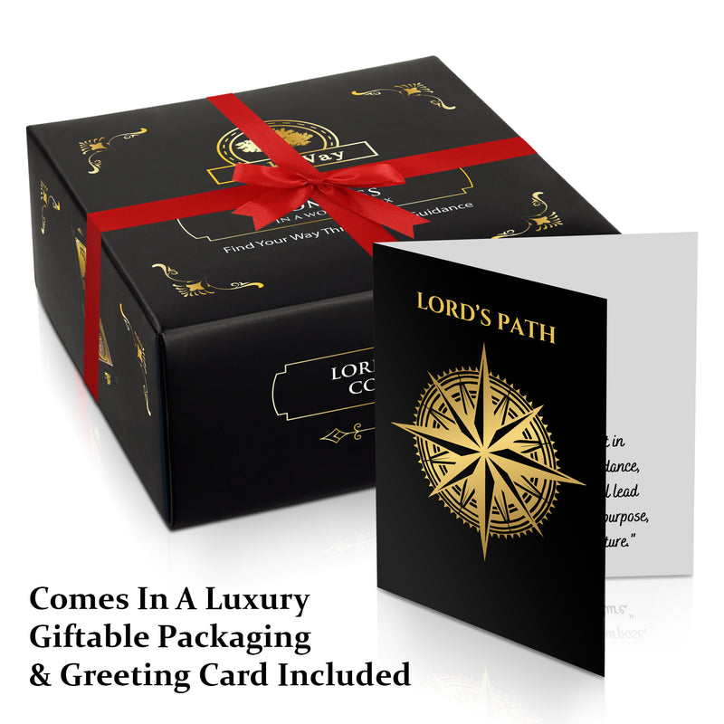 LORD's Path Compass – Communion & Confirmation Gift for Teenage Boys | Baptism Religious Gifts for Men, Christian, Catholic, Graduation | Sentimental & Inspirational Present – Greeting Card Included