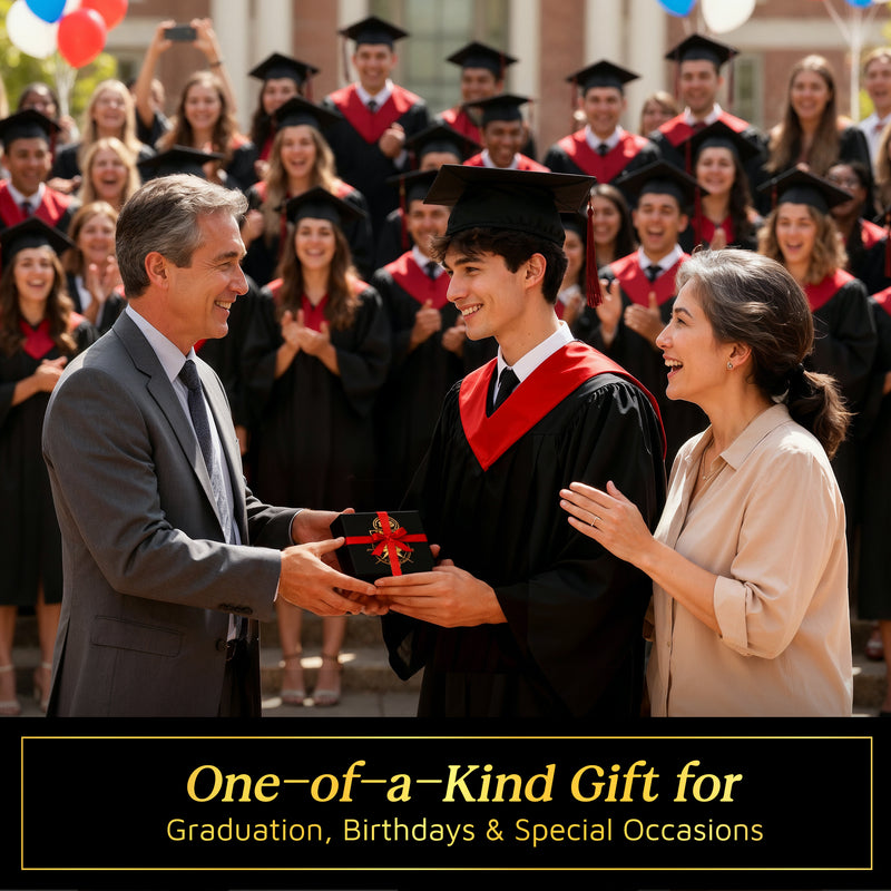 Dream Chaser Unique Compass in Wooden Box - Graduation Gifts for Him or Her, Boys High School, College Graduate Gifts, Men Birthday, Dad, Husband, Office Desk Decor