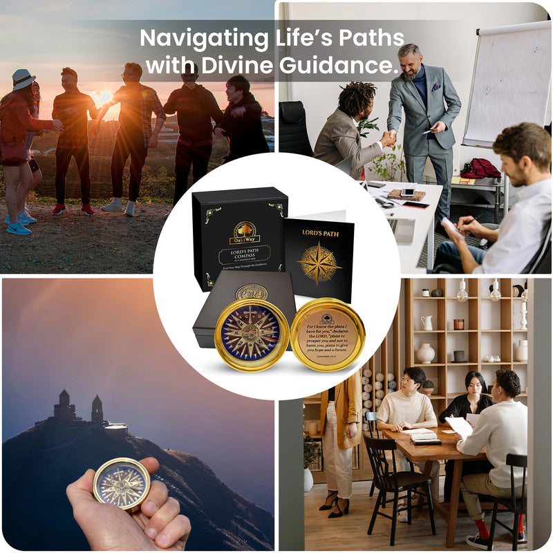 LORD's Path Compass – Communion & Confirmation Gift for Teenage Boys | Baptism Religious Gifts for Men, Christian, Catholic, Graduation | Sentimental & Inspirational Present – Greeting Card Included