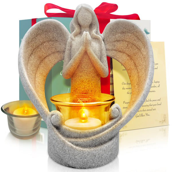 Angel Statue in Memory of Loved Ones - Tealight Candle Holder