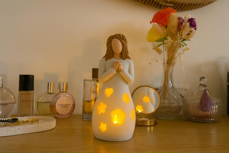 Thank You Girl Candle Holder Figurine - Gift of Appreciation to Any Women