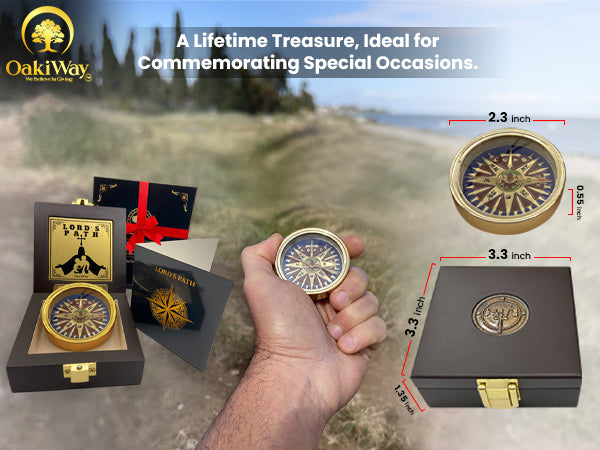 LORD's Path Compass – Communion & Confirmation Gift for Teenage Boys | Baptism Religious Gifts for Men, Christian, Catholic, Graduation | Sentimental & Inspirational Present – Greeting Card Included