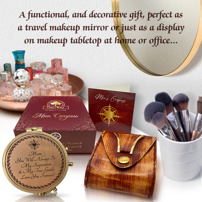 Gifts for Mom from Daughter or Son - Mom's Compass Gold Makeup