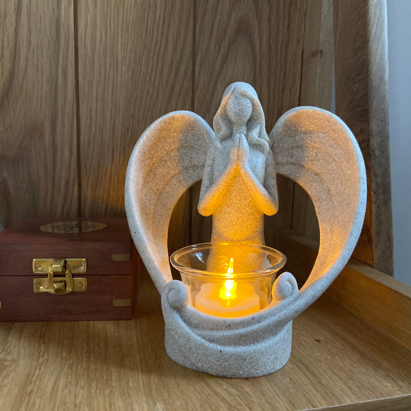 Angel Statue in Memory of Loved Ones - Tealight Candle Holder