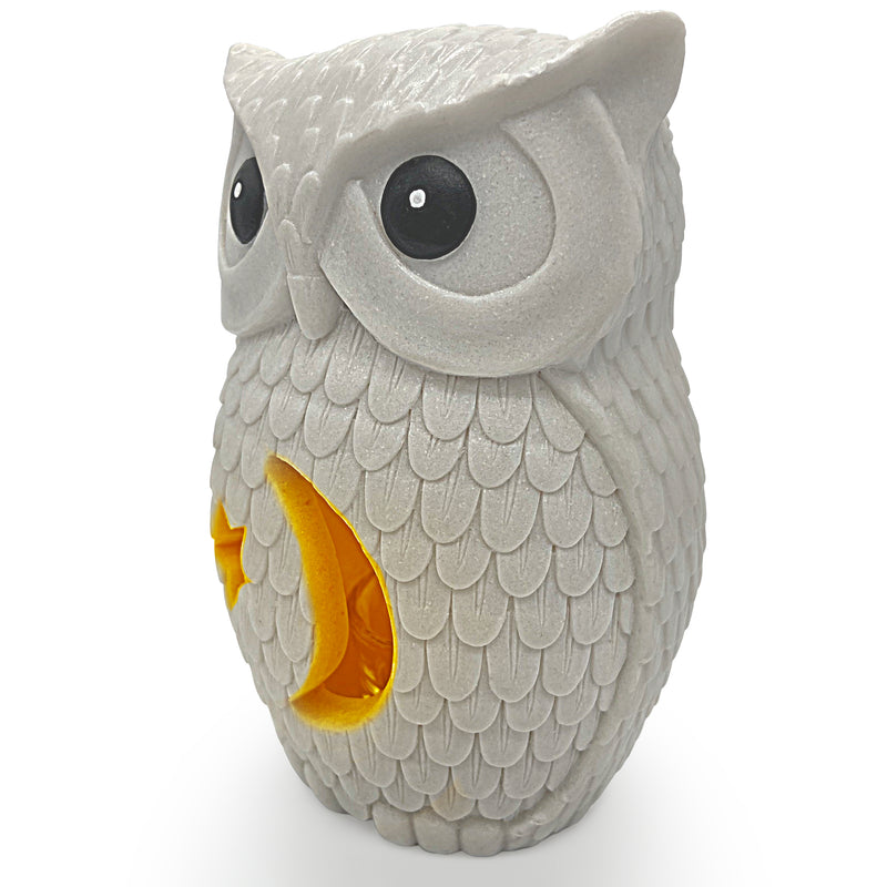 Owl Statue Candle Holder with Flickering Led Candle, Shelf, Mantel Decorations