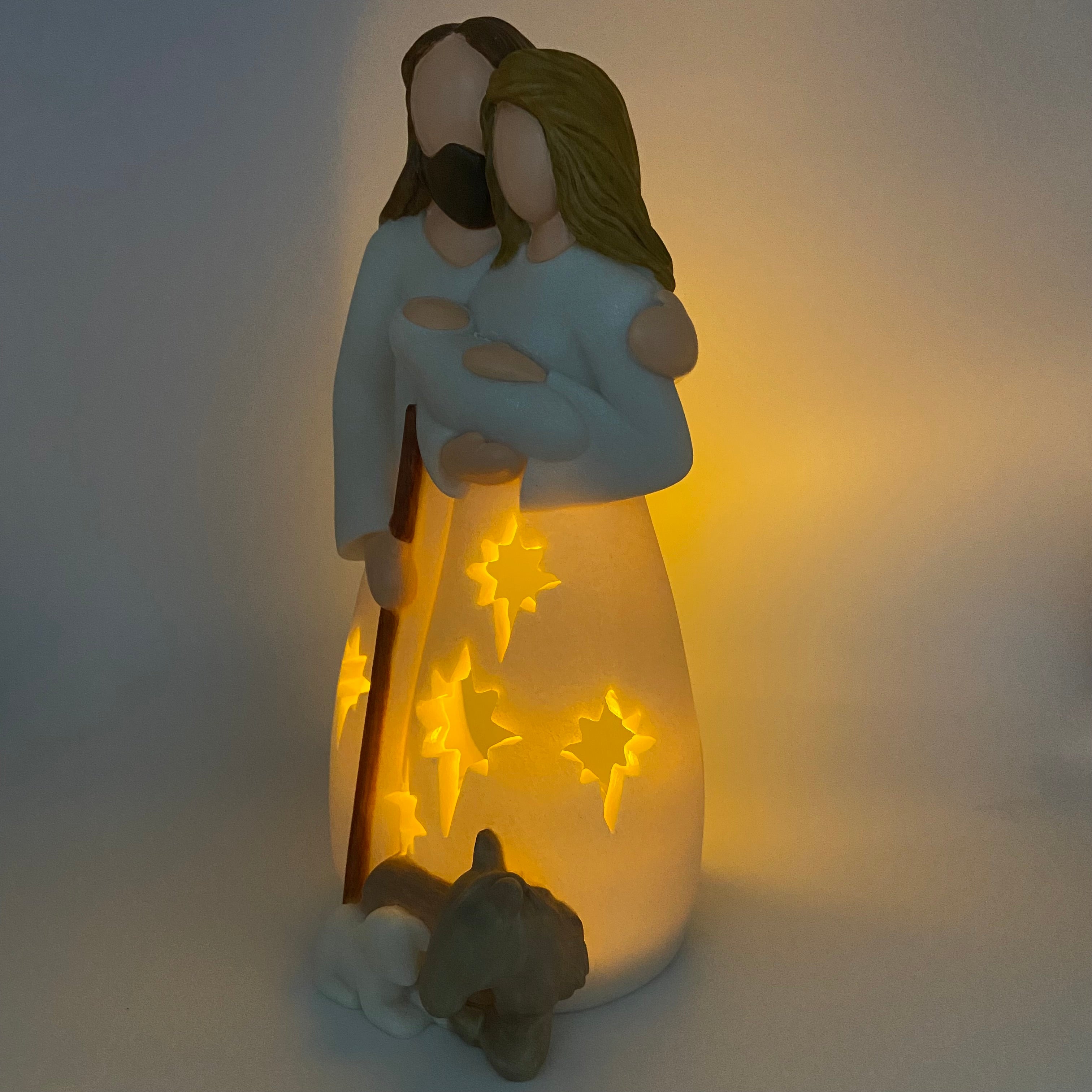 Nativity Sets for Christmas Indoor Candle Holder W/Flickering LED Candle