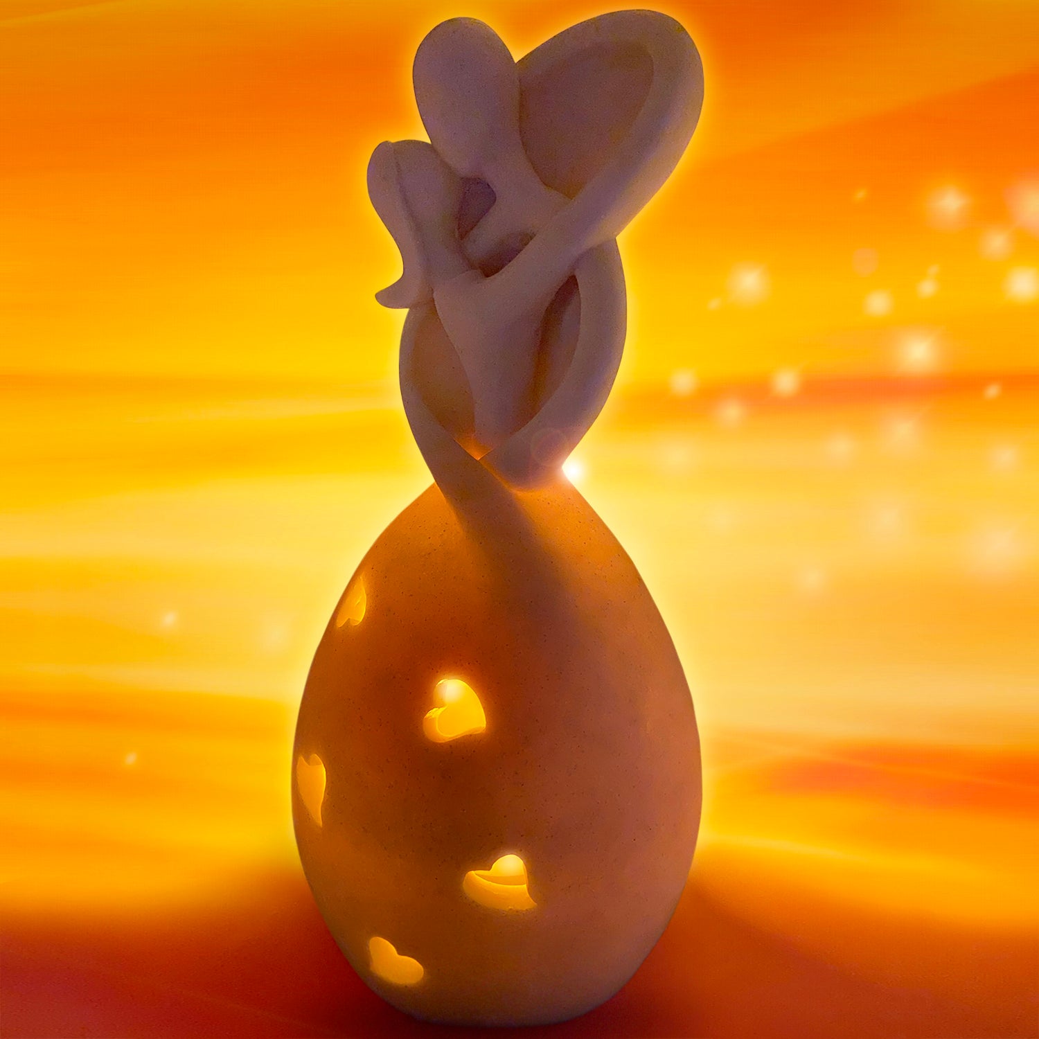 Infinity Love Candle Holder Statue, With Flickering Led Candle