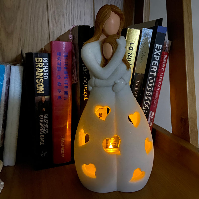 Gifts for Mom from Daughter - Candle Holder Statue W/Flickering LED -  Birthday Gift for Daughters, Mothers Day, Moms Gift Ideas, Unique Bday