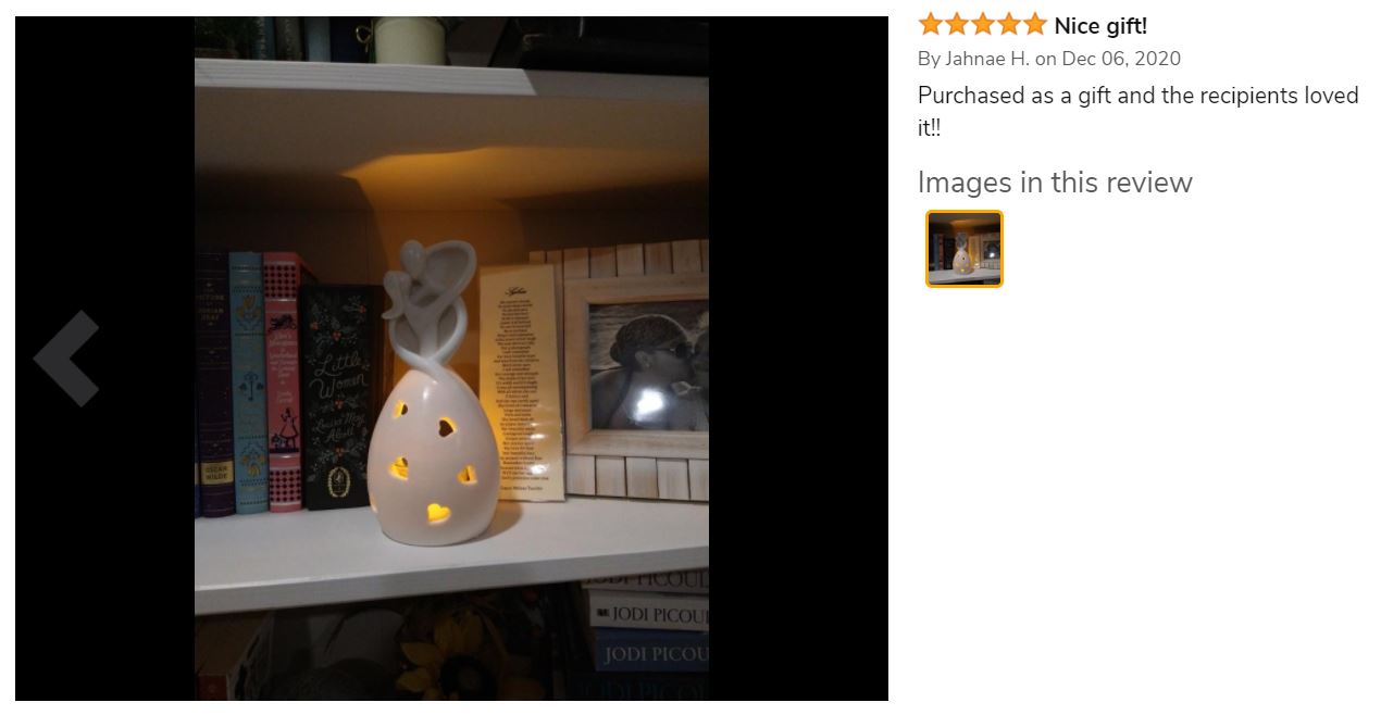 Infinity Love Candle Holder Statue, With Flickering Led Candle