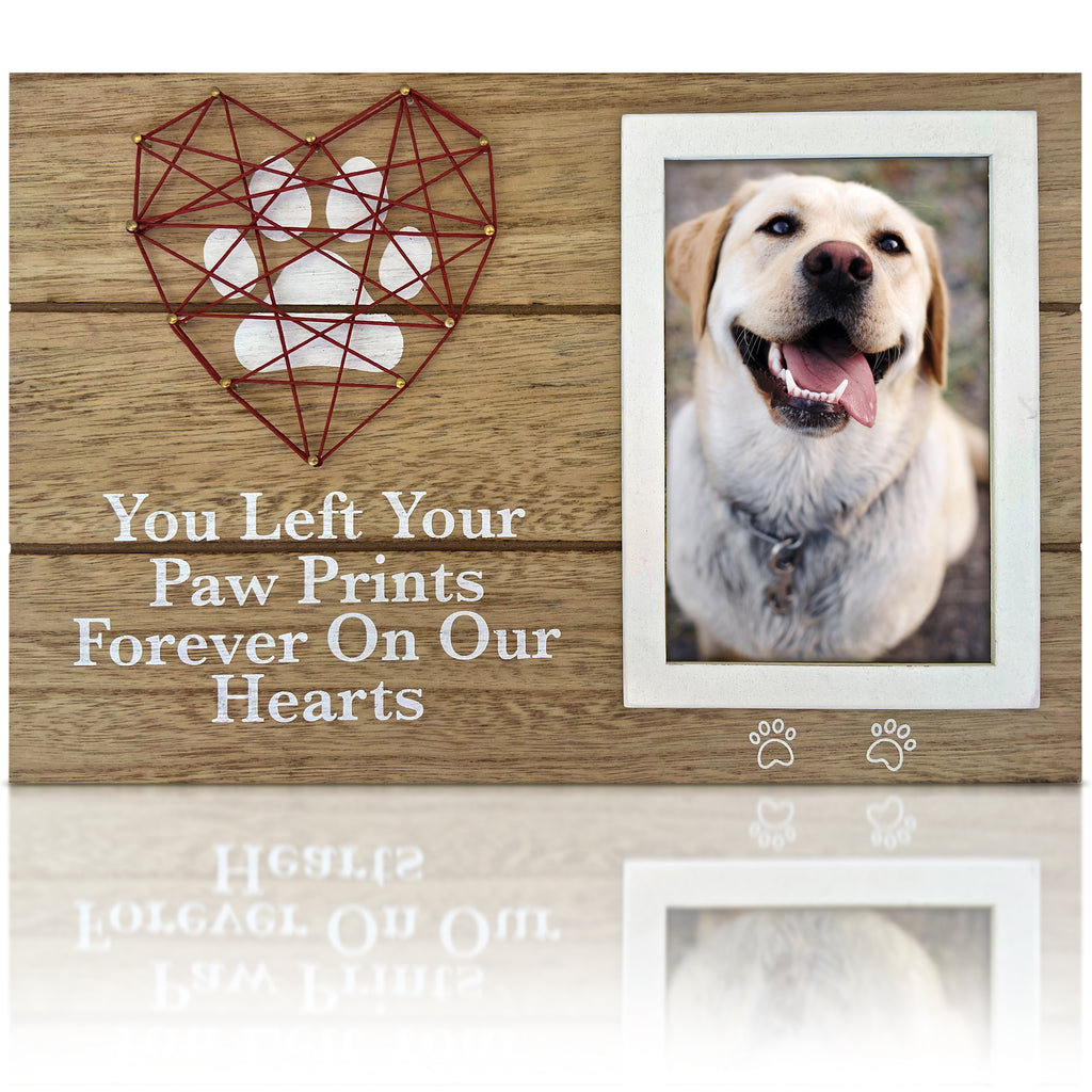 Pet Memorial Olive Wooden Heart, Dog or Cat Paw Print, Pet Sympathy